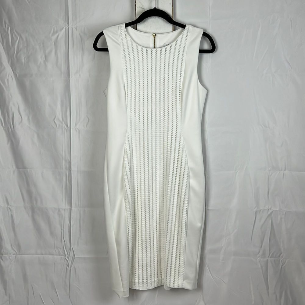 Calvin Klein womens size 8 white sleeveless mini dress